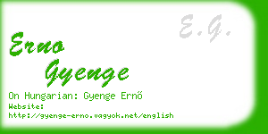 erno gyenge business card